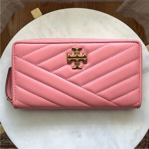 Tory Burch Light Pink Kira Chevron Wallet